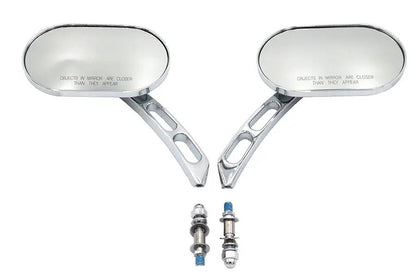 Wyatt Gatling Oblong Mirror Set Chrome Billet for Harley Davidson (Part #60-6232) by Wyatt Gatling