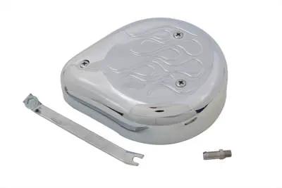 Wyatt Gatling Teardrop Air Cleaner Kit Chrome Flame for Harley Davidson XL (1957-1966) by Wyatt Gatling