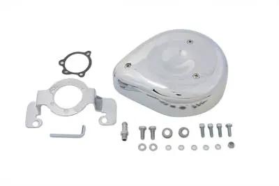 Wyatt Gatling Teardrop Air Cleaner Kit Smooth Chrome for Harley Davidson XL (1985-1987) by Wyatt Gatling