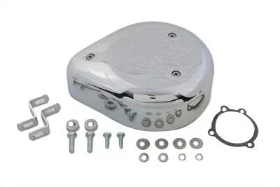 Wyatt Gatling Teardrop Air Cleaner Kit Chrome Flame for Harley Davidson XL (1985-1987) by Wyatt Gatling