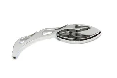 Wyatt Gatling Druid Oval Style Mirror with Flame Billet Stem for Harley Davidson (Part #34-0720) by Wyatt Gatling