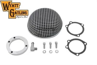 Wyatt Gatling Round Mesh Air Cleaner Chrome for Harley Davidson FXST 1990-1999 Part 63362 by Wyatt Gatling