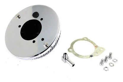 Wyatt Gatling Round Mesh Air Cleaner Chrome for Shorty 1-7/8 inch Carbs by Wyatt Gatling