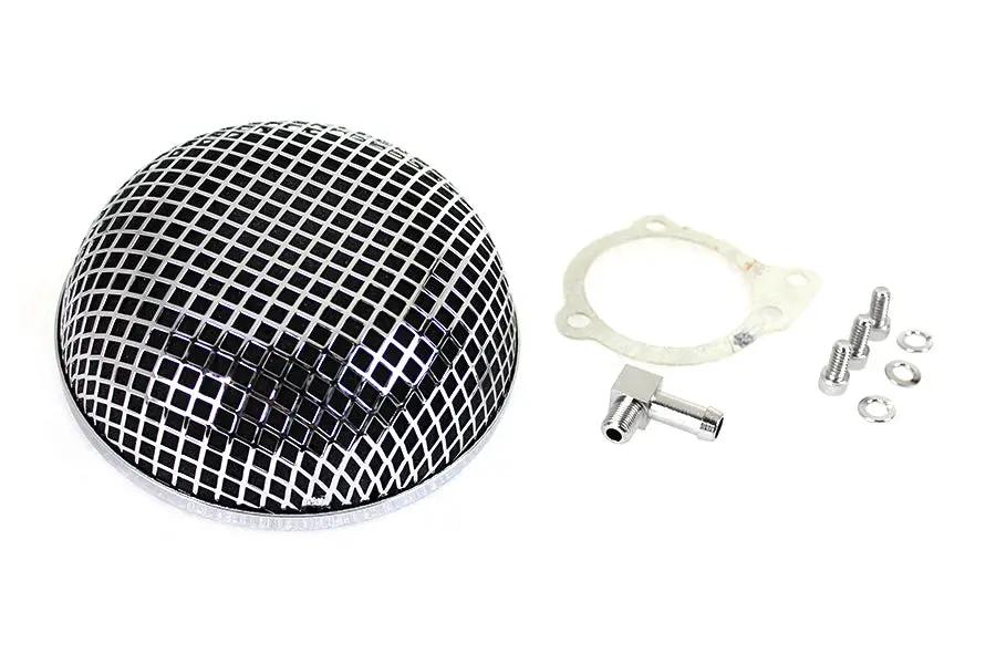 Wyatt Gatling Round Mesh Air Cleaner Chrome for Shorty 1-7/8 inch Carbs by Wyatt Gatling