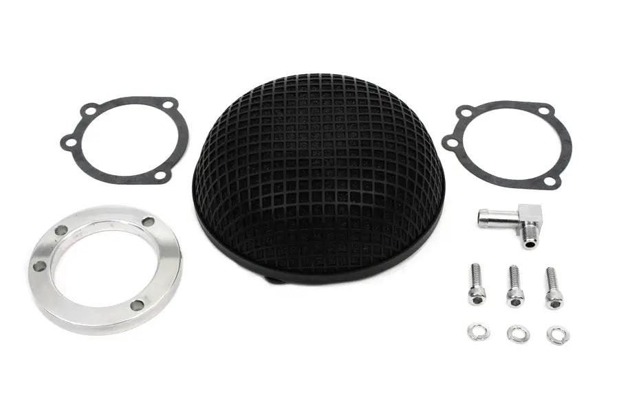 Wyatt Gatling Round Mesh Air Cleaner for Harley Davidson FXST (Black, Part #63362B) by Wyatt Gatling