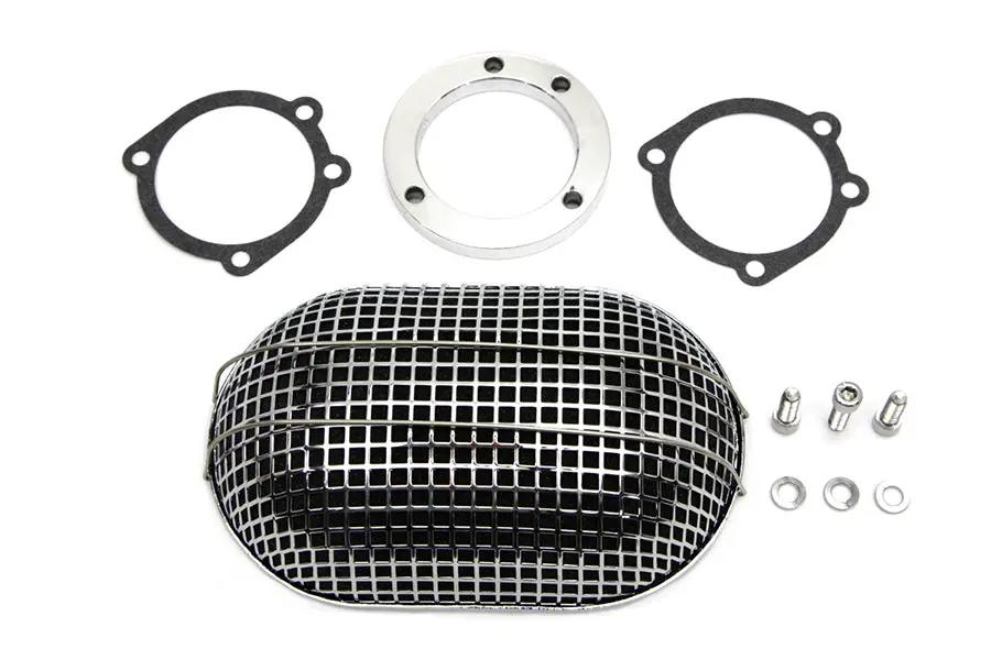 Wyatt Gatling Chrome Oval Mesh Air Cleaner for Harley Davidson by Wyatt Gatling