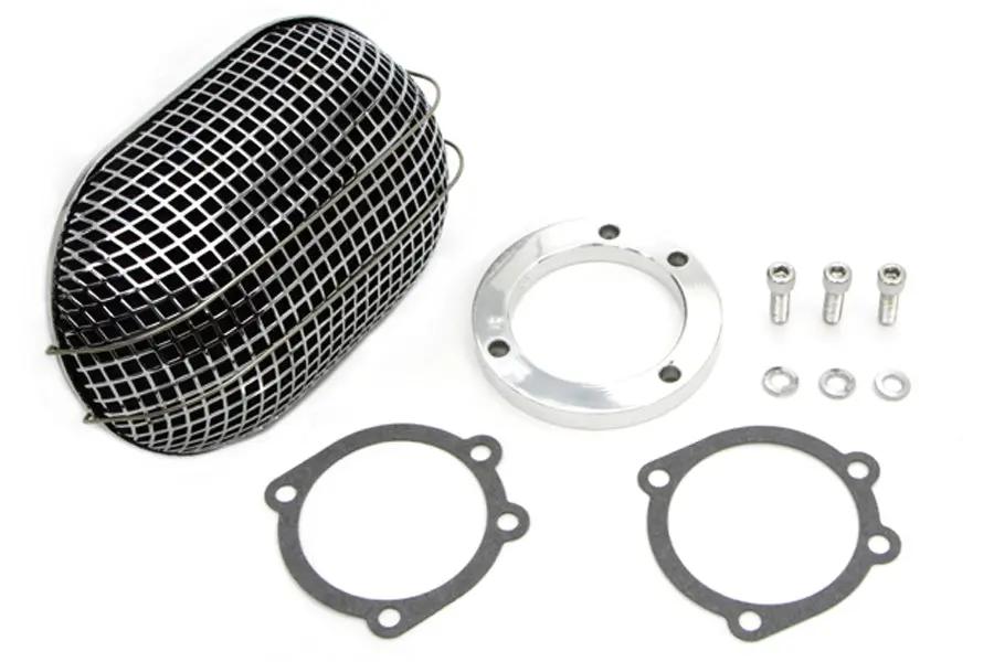 Wyatt Gatling Chrome Oval Mesh Air Cleaner for Harley Davidson by Wyatt Gatling