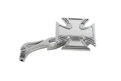 Wyatt Gatling Chrome Maltese Mirror with Billet Flame Stem for Harley Davidson 1965-1974 by Wyatt Gatling