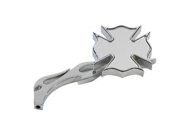 Wyatt Gatling Chrome Firefighter Mirror with Billet Flame Stem for Harley Davidson by Wyatt Gatling