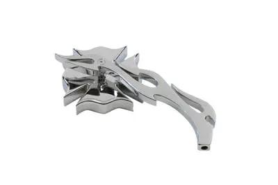Wyatt Gatling Chrome Firefighter Mirror with Billet Flame Stem for Harley Davidson by Wyatt Gatling