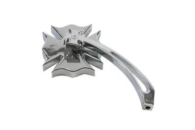 Wyatt Gatling Chrome Firefighter Mirror with Maltese Billet Stem for Harley Davidson 1965-1974 by Wyatt Gatling