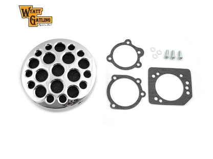 Wyatt Gatling Chrome Drilled CV Air Cleaner for Harley Davidson XL Models by Wyatt Gatling