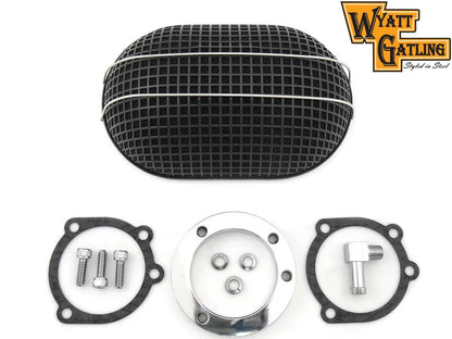 Wyatt Gatling Black Oval Mesh Air Cleaner for Harley Davidson FXST (1990-1999) by Wyatt Gatling