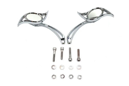 Wyatt Gatling Villain Chrome Mirror Set with Spear Stems for Harley Davidson 1965-1974 by Wyatt Gatling