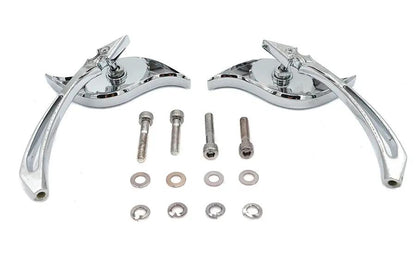 Wyatt Gatling Villain Chrome Mirror Set with Spear Stems for Harley Davidson 1965-1974 by Wyatt Gatling
