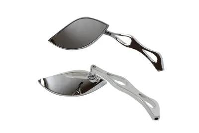 Wyatt Gatling Baroque Mirror Set with Billet Teardrop Stems for Harley Davidson 1965-1974 by Wyatt Gatling