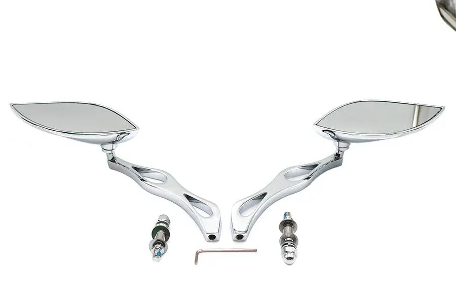 Wyatt Gatling Baroque Mirror Set with Billet Teardrop Stems for Harley Davidson 1965-1974 by Wyatt Gatling