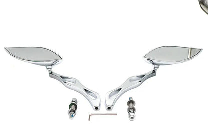 Wyatt Gatling Baroque Mirror Set with Billet Teardrop Stems for Harley Davidson 1965-1974 by Wyatt Gatling