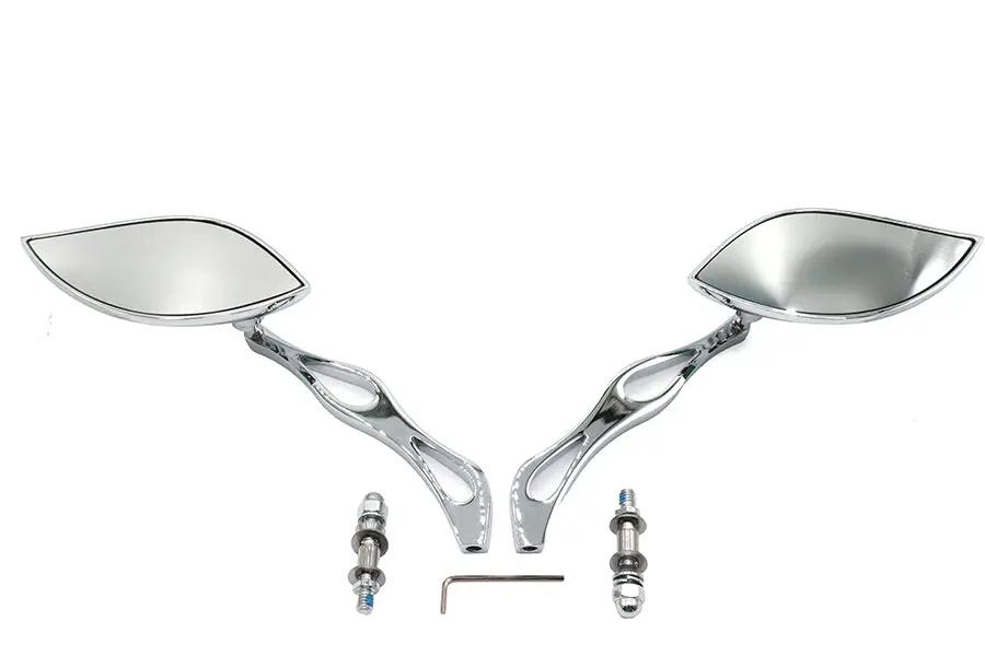Wyatt Gatling Baroque Mirror Set with Billet Teardrop Stems for Harley Davidson 1965-1974 by Wyatt Gatling