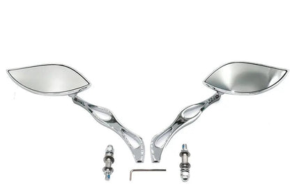 Wyatt Gatling Baroque Mirror Set with Billet Teardrop Stems for Harley Davidson 1965-1974 by Wyatt Gatling