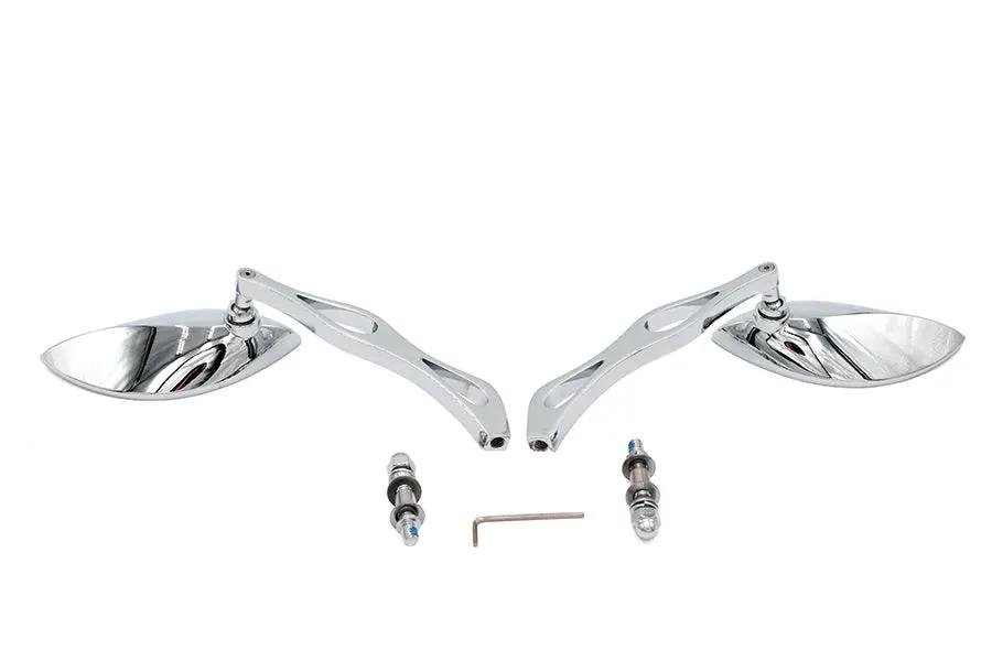 Wyatt Gatling Baroque Mirror Set with Billet Teardrop Stems for Harley Davidson 1965-1974 by Wyatt Gatling