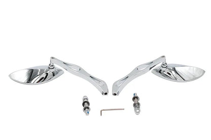 Wyatt Gatling Baroque Mirror Set with Billet Teardrop Stems for Harley Davidson 1965-1974 by Wyatt Gatling