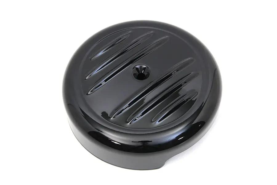 Wyatt Gatling 8 Inch Black Stripe Air Cleaner Cover with Chrome Finish Part 77958B by Wyatt Gatling