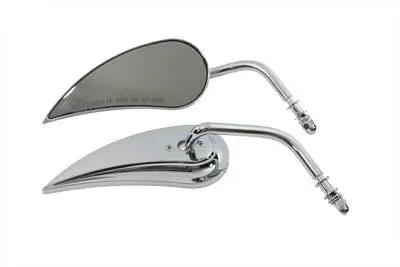 Wyatt Gatling Teardrop Mirror Set with Round Curved Stems for Harley Davidson 1965-1974 by Wyatt Gatling