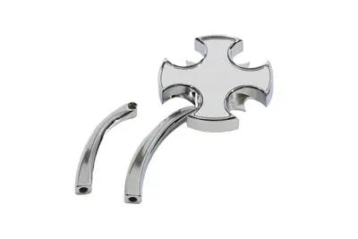 Wyatt Gatling Rotar Mirror Chrome with Billet Curved Stem for Harley Davidson by Wyatt Gatling