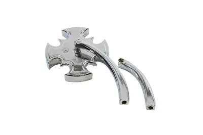 Wyatt Gatling Rotar Mirror Chrome with Billet Curved Stem for Harley Davidson by Wyatt Gatling