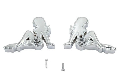 Wyatt Gatling Lady Luck Mirror Body Set Billet for Harley Davidson 1965-1974 by Wyatt Gatling