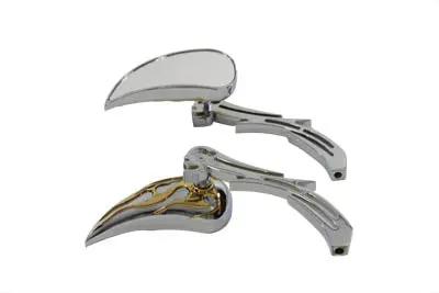 Wyatt Gatling Chrome Billet Teardrop Mirror Set for Harley Davidson 1965-1974 by Wyatt Gatling