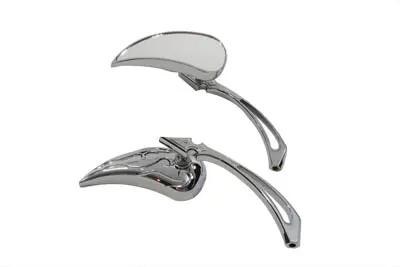 Wyatt Gatling Chrome Billet Teardrop Mirror Set Part #76448B4 for Harley Davidson (1965-1974) by Wyatt Gatling