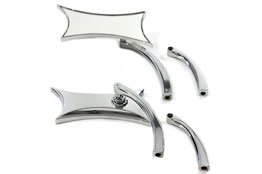 Wyatt Gatling Oblique Mirror Set Billet Chrome for Harley Davidson (Part No. 76544B4) by Wyatt Gatling
