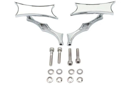 Wyatt Gatling 76546B4 Oblique Mirror Set with Chrome Billet Stems for Harley Davidson (1965-1974) by Wyatt Gatling