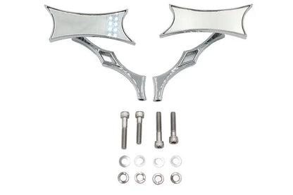 Wyatt Gatling 76546B4 Oblique Mirror Set with Chrome Billet Stems for Harley Davidson (1965-1974) by Wyatt Gatling