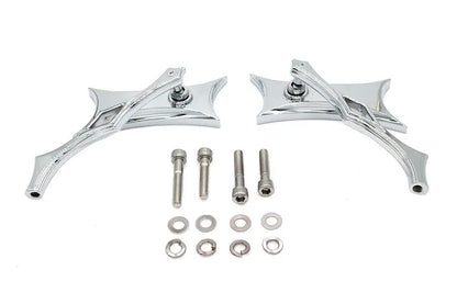 Wyatt Gatling 76546B4 Oblique Mirror Set with Chrome Billet Stems for Harley Davidson (1965-1974) by Wyatt Gatling