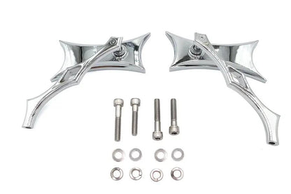Wyatt Gatling 76546B4 Oblique Mirror Set with Chrome Billet Stems for Harley Davidson (1965-1974) by Wyatt Gatling