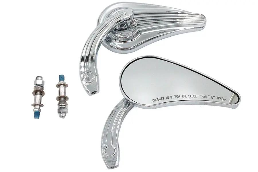Wyatt Gatling Deco Mirror Set Billet for Harley Davidson 1965-1974 by Wyatt Gatling