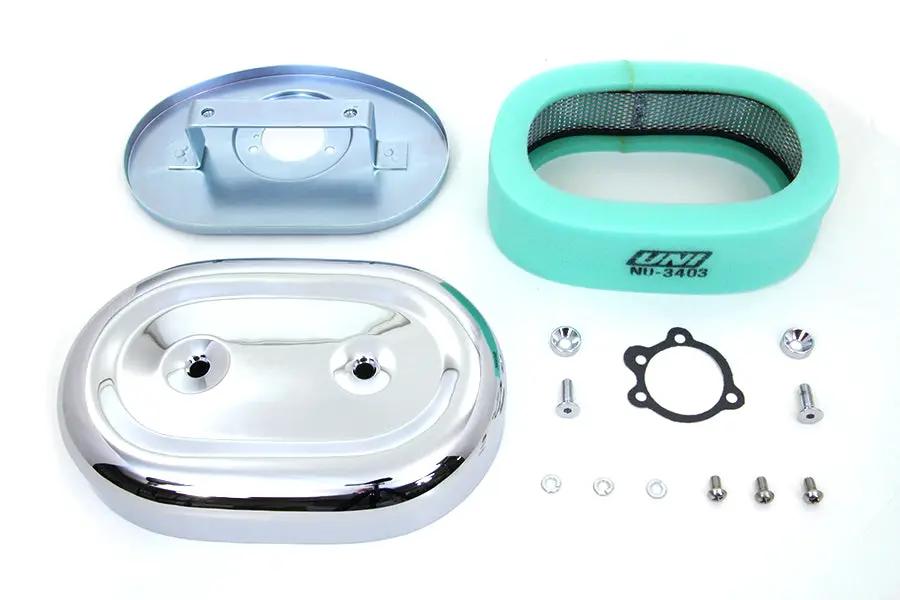 Wyatt Gatling Chrome Oval Air Cleaner Assembly for Harley Davidson FL 1972-1981 by Wyatt Gatling