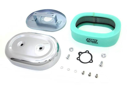 Wyatt Gatling Chrome Oval Air Cleaner Assembly for Harley Davidson FL 1972-1981 by Wyatt Gatling