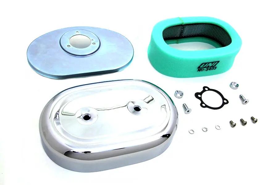 Wyatt Gatling Chrome Oval Air Cleaner Assembly for Harley Davidson FL 1972-1981 by Wyatt Gatling