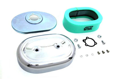 Wyatt Gatling Chrome Oval Air Cleaner Assembly for Harley Davidson FL 1972-1981 by Wyatt Gatling