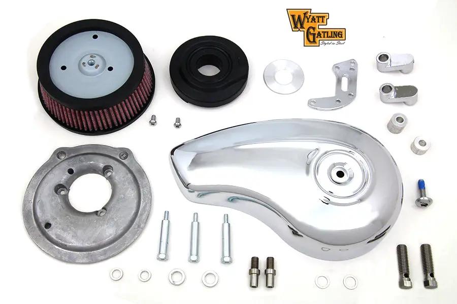 Wyatt Gatling Teardrop Air Cleaner Kit Chrome for Harley Davidson XL (1991-2000) by Wyatt Gatling