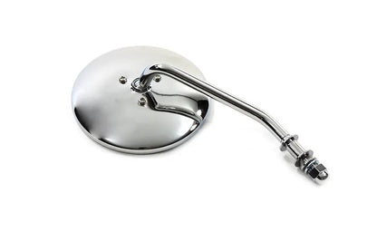 Wyatt Gatling 34-0997 Chrome Steel Round Mirror with Short Stem for Harley Davidson (Right Side Only) by Wyatt Gatling