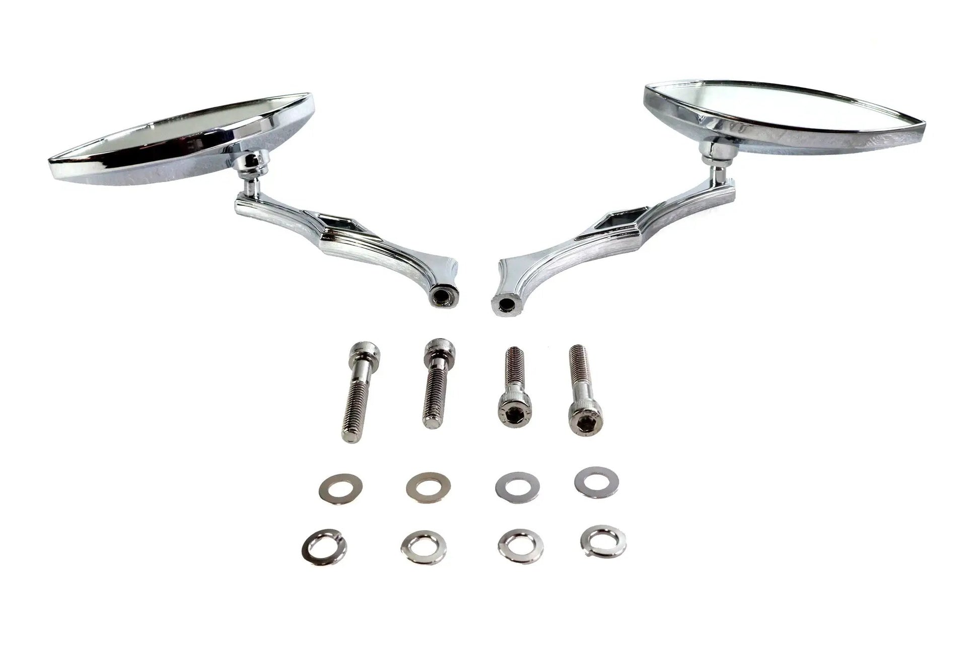 Wyatt Gatling Eagle Eye Billet Chrome Mirror Set with 6-Inch Stems for Harley Davidson by Wyatt Gatling