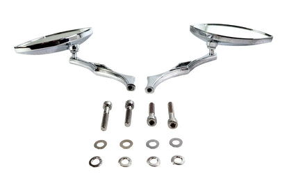 Wyatt Gatling Eagle Eye Billet Chrome Mirror Set with 6-Inch Stems for Harley Davidson by Wyatt Gatling