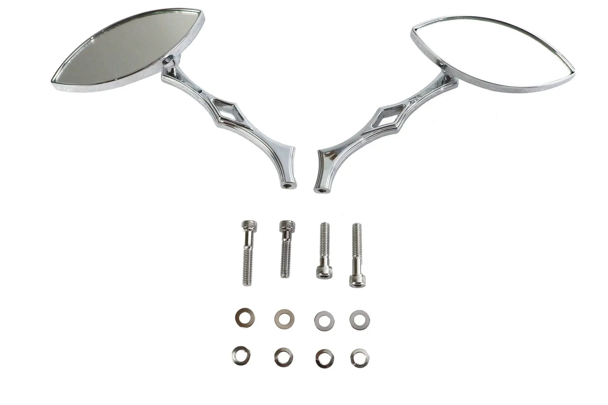 Wyatt Gatling Eagle Eye Billet Chrome Mirror Set with 6-Inch Stems for Harley Davidson by Wyatt Gatling