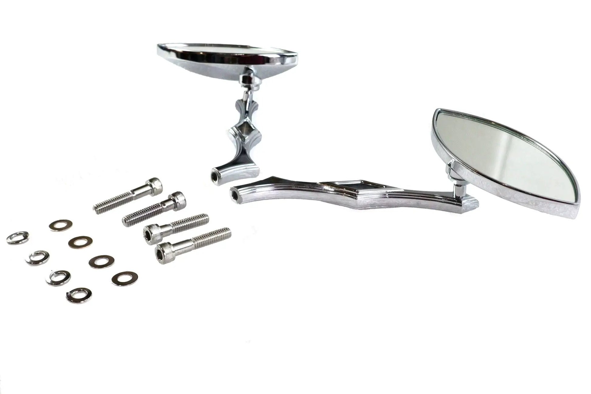 Wyatt Gatling Eagle Eye Billet Chrome Mirror Set with 6-Inch Stems for Harley Davidson by Wyatt Gatling