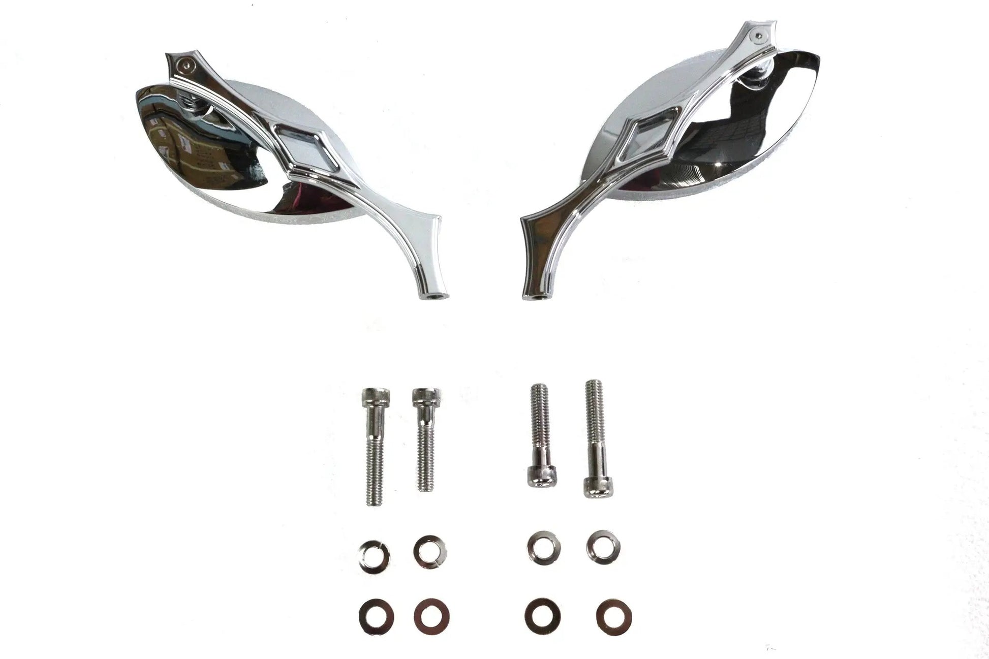 Wyatt Gatling Eagle Eye Billet Chrome Mirror Set with 6-Inch Stems for Harley Davidson by Wyatt Gatling